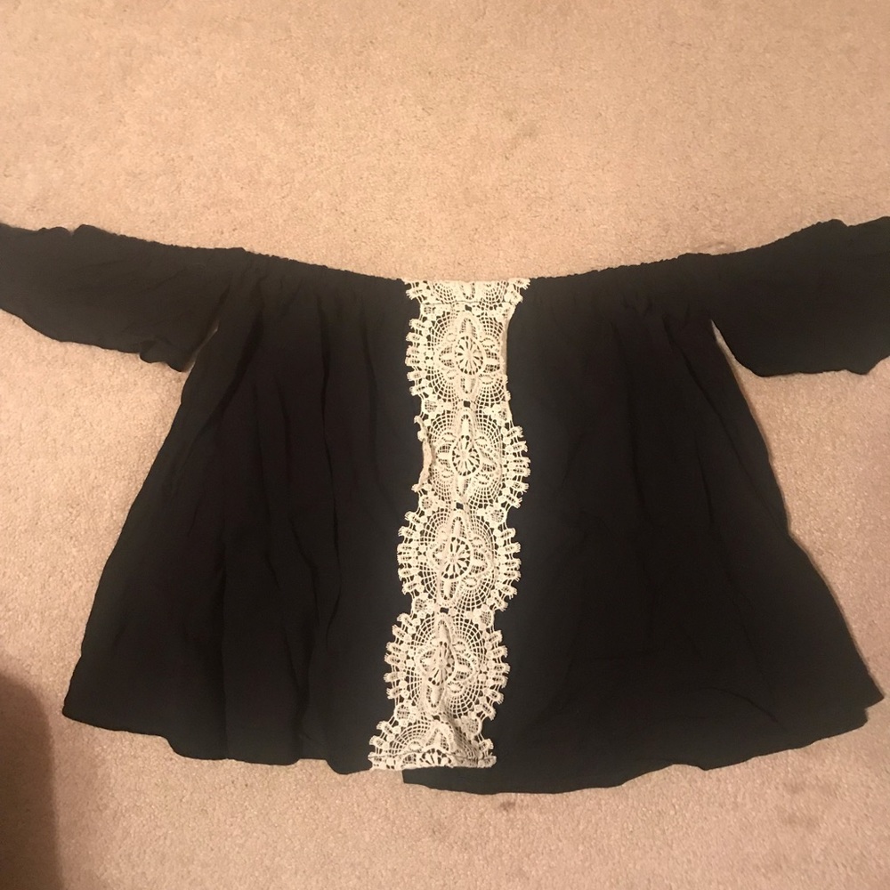 Black off the shoulder top